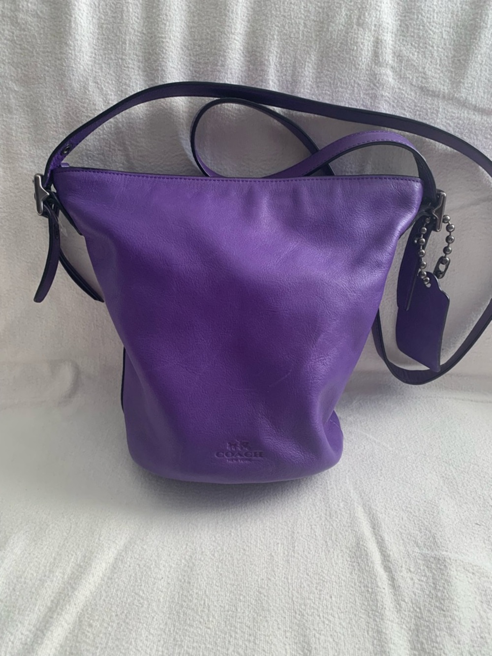 Vintage 2014 Coach Bleaker Sport Mini Duffle Purple Cross Body Bag